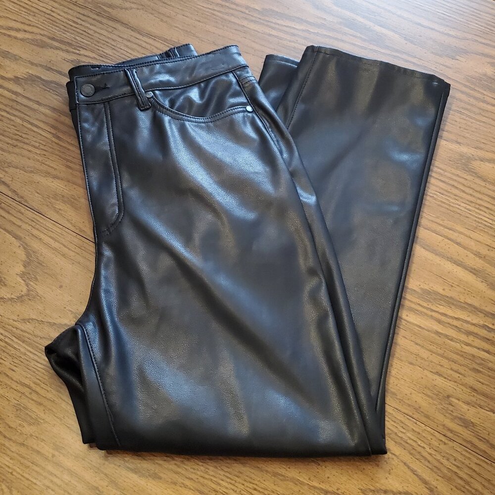 Judy Blue Black Faux Leather Straight Pants-Sz 11/30